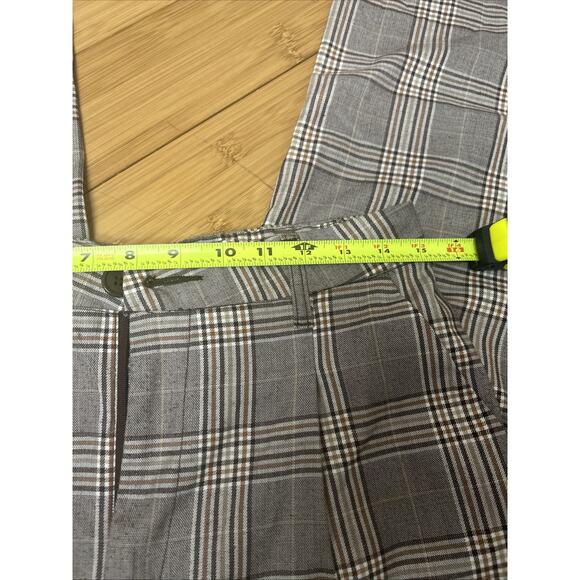 H&M Divided Grey Plaid Stretch Dress Pants Scandinavian Chic Capsule Sz Med - Picture 3 of 6